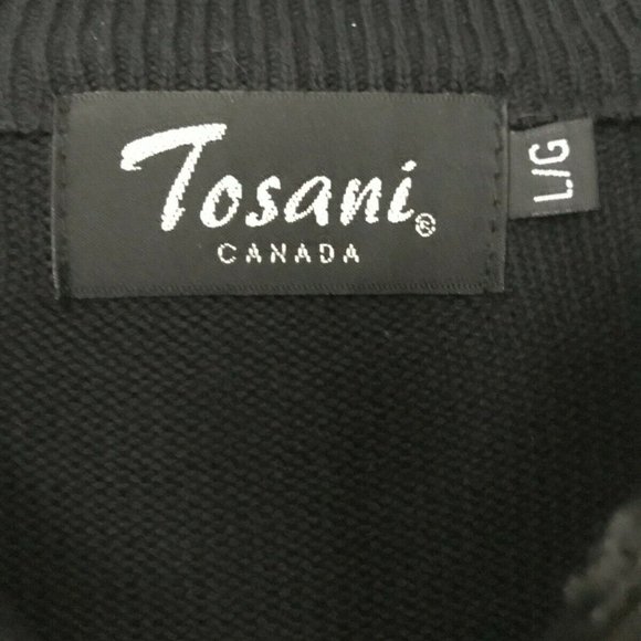 VTG Tosani Knit 1/4 Zip Argyle Sweater Large - Picture 3 of 7